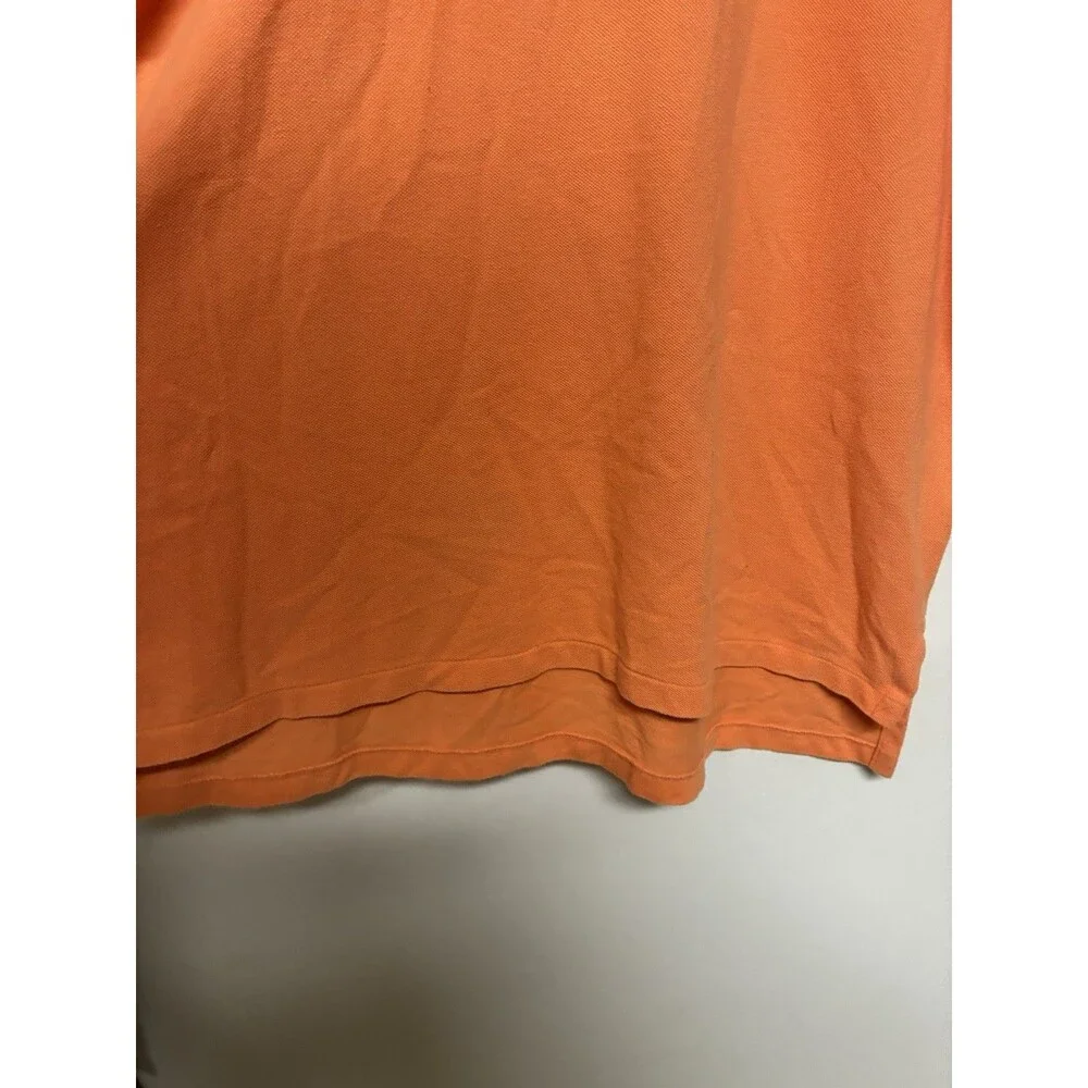 Polo By Ralph Lauren Orange Polo With Blue Logo 2XL Short Sleeve Cotton Casual